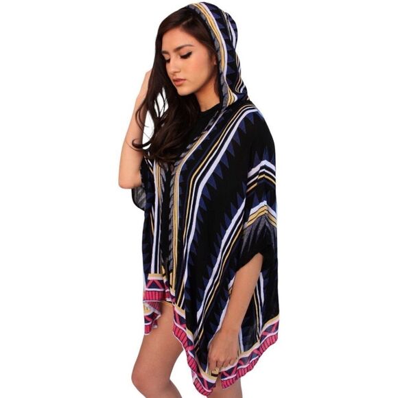 Earthbound Neo Tribal Hoodie Poncho - Picture 6 of 11